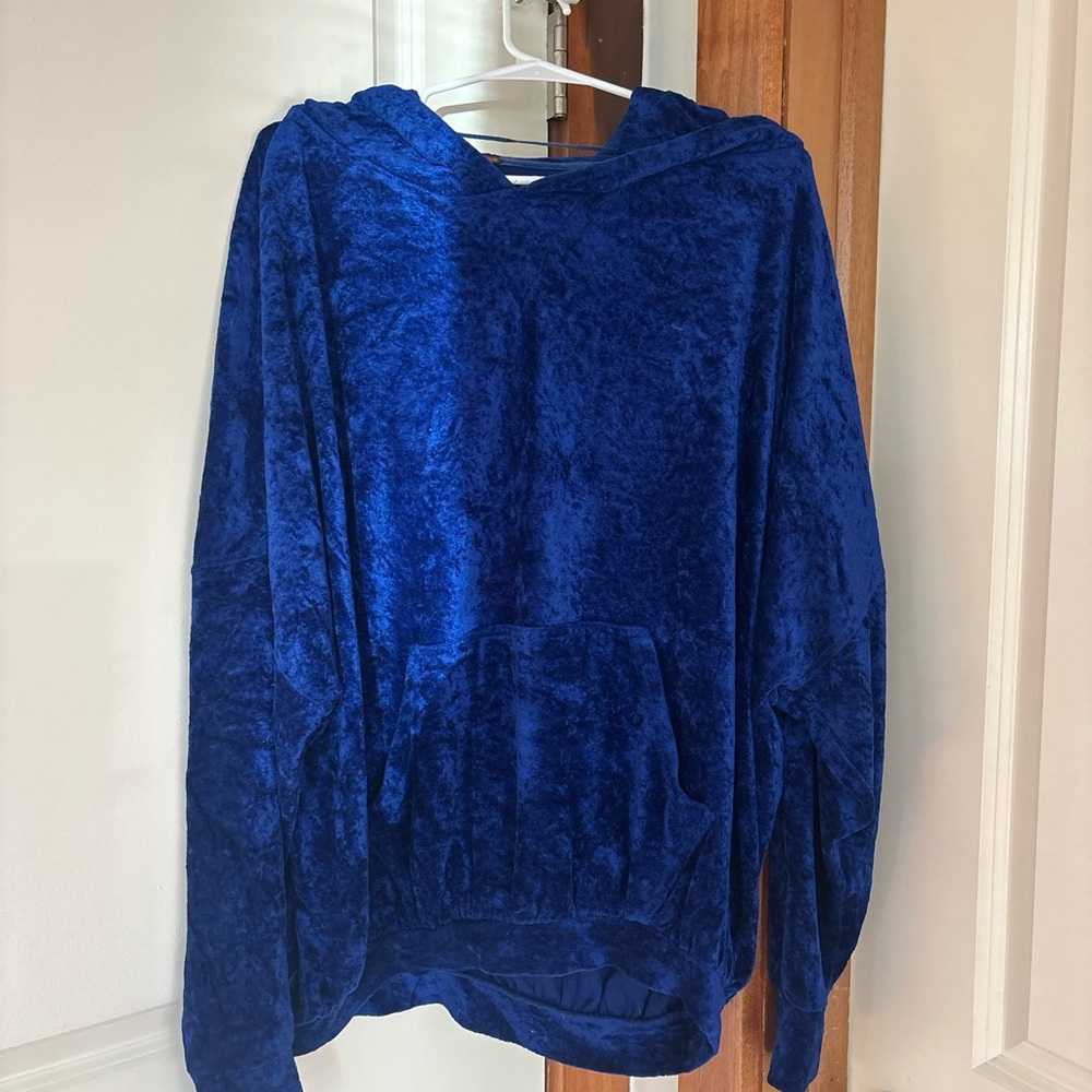 Free People Royal Blue Plush Hoodie